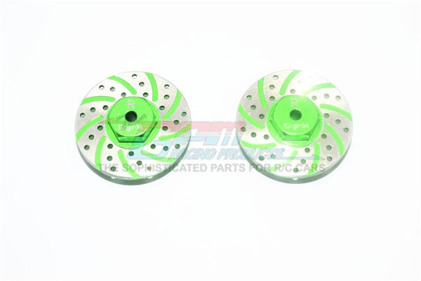 Axial Yeti Jr. Score Trophy Truck (AX90052) / Yeti Jr. Can-Am Maverick (AXI90069) Aluminum Rear Brake Disk With Silver Lining - 2Pc Set Green