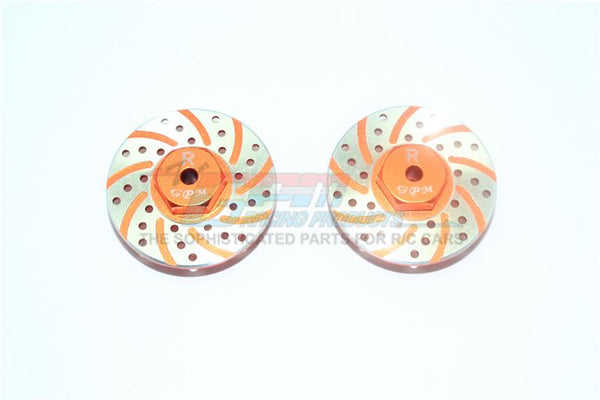 Axial Yeti Jr. Score Trophy Truck (AX90052) / Yeti Jr. Can-Am Maverick (AXI90069) Aluminum Rear Brake Disk With Silver Lining - 2Pc Set Orange