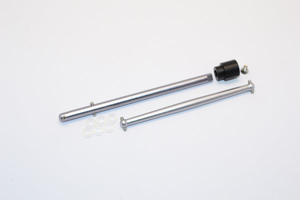 Axial Yeti Jr. SCORE Trophy Truck (AX90052) Aluminum Front+Rear Main Shaft Dogbone Design With Delrin Wheel Joint - 1 Set Gray Silver