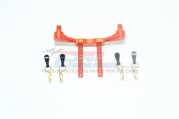 Axial Yeti Jr. SCORE Trophy Truck (AX90052) Aluminum Front Adjustable Body Mount & Post - 5Pc Set Orange