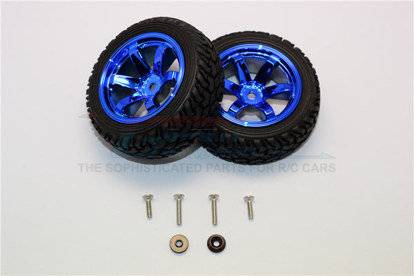 Axial Yeti Jr. SCORE Trophy Truck (AX90052) Aluminum 6 Poles Wheels Tire - 2Pcs Set Blue
