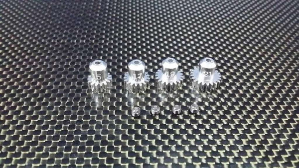 Kyosho Mini-Z AWD Aluminum Motor Gear (15T, 17T, 19T, 21T) With Screws - 1 Set Silver