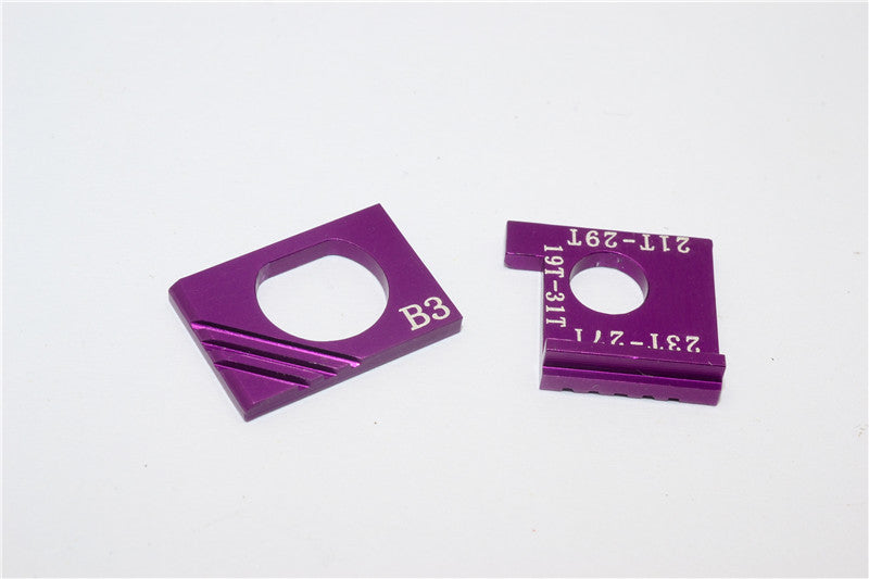 Kyosho Mini-Z AWD Aluminum Motor Spacer (Motor Gear 19T W/Main Gear 31T ) (Motor Gear 21T W/Main Gear 29T) (Motor Gear 23T W/Main Gear 27T) - 1Pr Purple