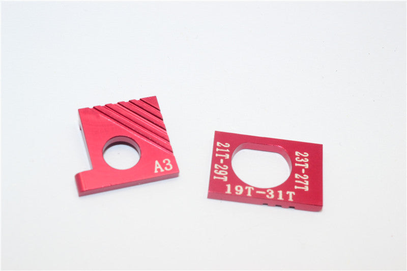 Kyosho Mini-Z AWD Aluminum Motor Spacer (Motor Gear 19T W/Main Gear 31T ) (Motor Gear 21T W/Main Gear 29T) (Motor Gear 23T W/Main Gear 27T) - 1Pr Red
