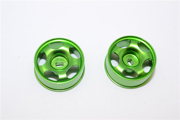 Kyosho Mini-Z AWD Aluminum Front/Rear Ridge Rims (5P, 2.5mm Off Set, Width 8.5mm) - 1Pr Green