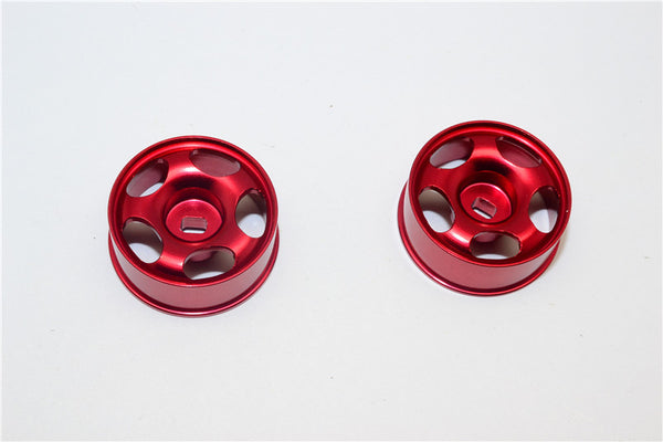 Kyosho Mini-Z AWD Aluminum Front/Rear Ridge Rims (5P, 2.5mm Off Set, Width 8.5mm) - 1Pr Red