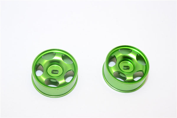 Kyosho Mini-Z AWD Aluminum Front/Rear Ridge Rims (5P, 1.5mm Off Set, Width 8.5mm) - 1Pr Green