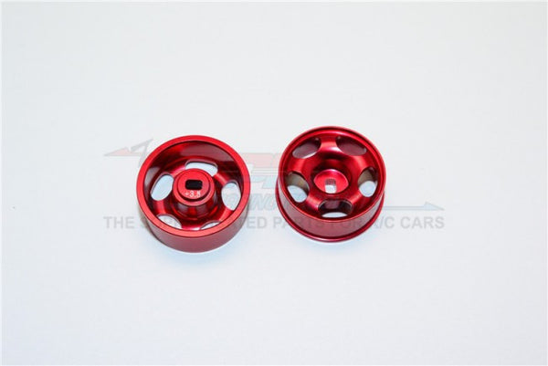 Kyosho Mini-Z AWD Aluminum Front/Rear Ridge Rims (5P, 3.5mm Off Set, Width 8.5mm) - 1Pr Red