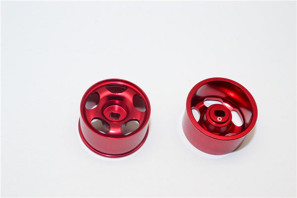 Kyosho Mini-Z AWD Aluminum Rear Wide Ridge Rims (5P, 0mm Off Set, Width 8.5mm) - 1Pr Red