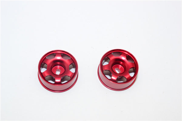 Kyosho Mini-Z AWD Aluminum Front/Rear Ridge Rims (6P, 3.5mm Off Set, Width 8.5mm) - 1Pr Red
