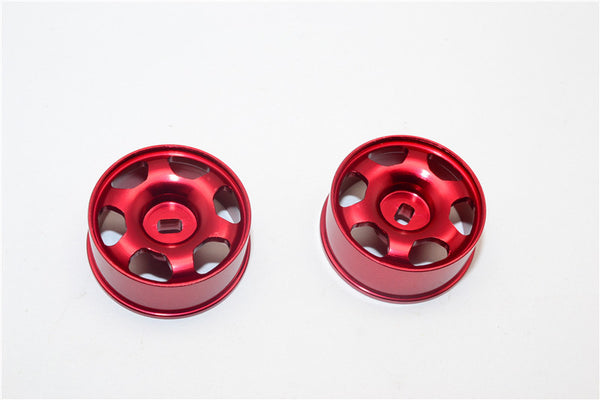 Kyosho Mini-Z AWD Aluminum Front/Rear Ridge Rims (6P, 1.5mm Off Set, Width 8.5mm) - 1Pr Red