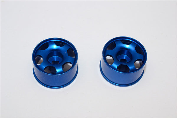 Kyosho Mini-Z AWD Aluminum Rear Wide Ridge Rims (6P, 1.0mm Off Set, Width 11mm) - 1Pr Blue