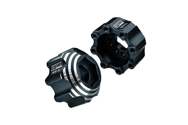 Pro-Line 8X32 To 17mm 1/2" Offset Aluminum 7075T-6 Hex Adapters For Pro-Line 8X32 3.8" Removable Wheels #6353-00/ #6345-00 - 2Pcs - Black