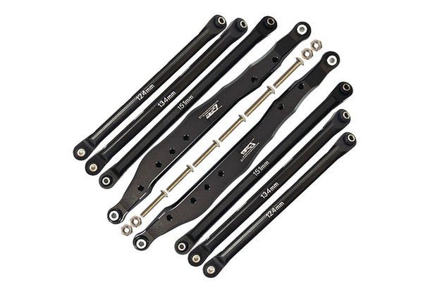 Axial 1/10 RBX10 Ryft 4WD Rock Bouncer Aluminum Upgrade Combo Set A (Trailing Arms + Chassis Links) - Black