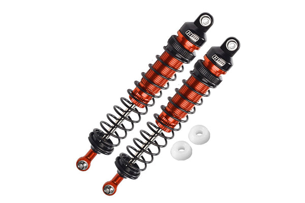 Aluminum 6061-T6 Rear Adjustable Spring Dampers (122mm) For Losi 1/10 Rock Rey 4WD Rock Racer LOS03009 Upgrades - Orange