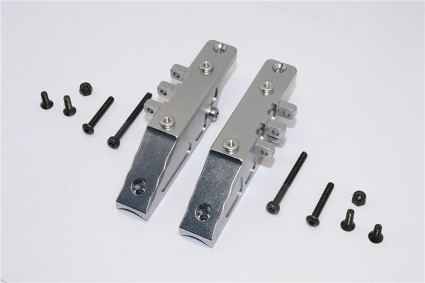 Axial RR10 Bomber Aluminum Front Gear Box Mount - 2Pcs Set Gray Silver