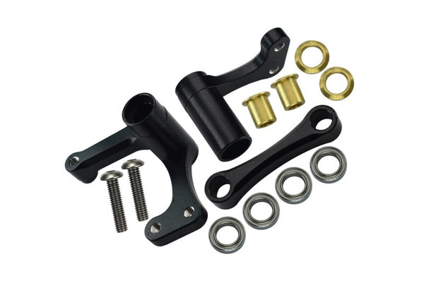 Traxxas Rustler VXL Aluminum Steering Assembly With Bearings - 1 Set Black