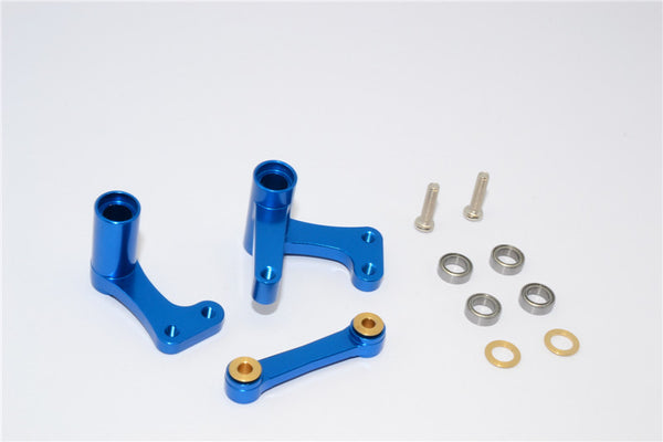 Traxxas Rustler VXL Aluminum Steering Assembly With Bearings - 1 Set Blue