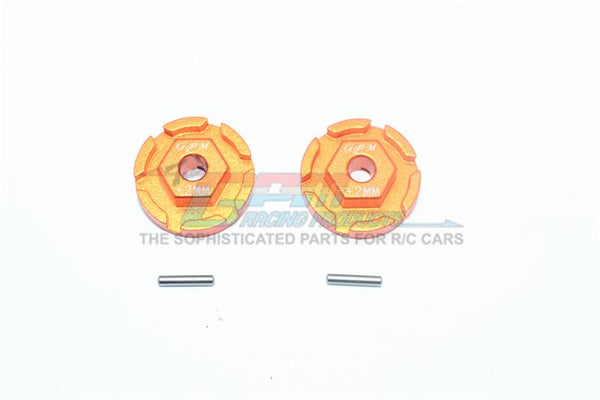 Traxxas Rustler 4X4 VXL (67076-4) Aluminum Hex Adapter (+2mm) - 2Pc Set Orange