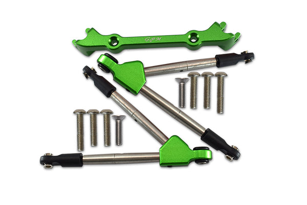 Traxxas Rustler 4X4 VXL (67076-4) Aluminum Front Tie Rods With Stabilizer For C Hub - 11Pc Set Green