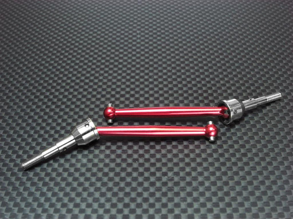 Team Associated RC18T Steel Hubs+Aluminum Dog Bone Universal Swing Shaft - 1 Pr Red