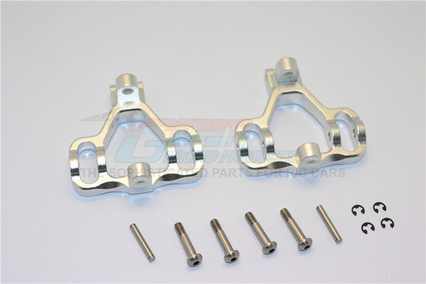 HPI Savage 21, X, XL, K4.6, Flux Aluminum Front/Rear C-Hub With Steel King Pin & Screws & Washers - 1Pr Set Silver - JTeamhobbies
