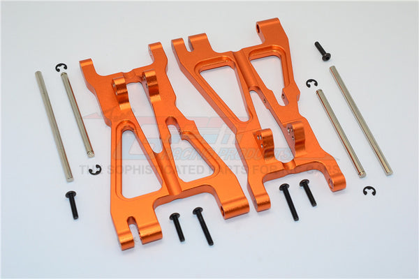 HPI Savage 21, X, XL, K4.6, FLUX Aluminum Front/Rear Adjustable Lower Arm With Screws & Pins & Delrin Collars - 1Pr Set Orange