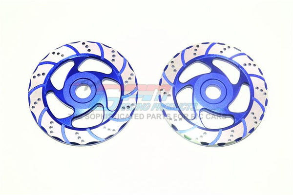 Losi 1/6 Super Baja Rey 4X4 Desert Truck Aluminum Brake Disk With Silver Lining - 2Pc Set Blue