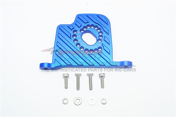 Losi 1/6 Super Baja Rey 4X4 Desert Truck Aluminum Motor Mount Plate With Heat Sink Fins - 1Pc Set Blue
