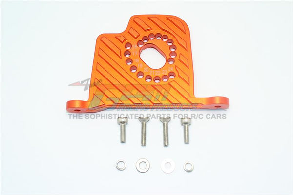Losi 1/6 Super Baja Rey 4X4 Desert Truck Aluminum Motor Mount Plate With Heat Sink Fins - 1Pc Set Orange