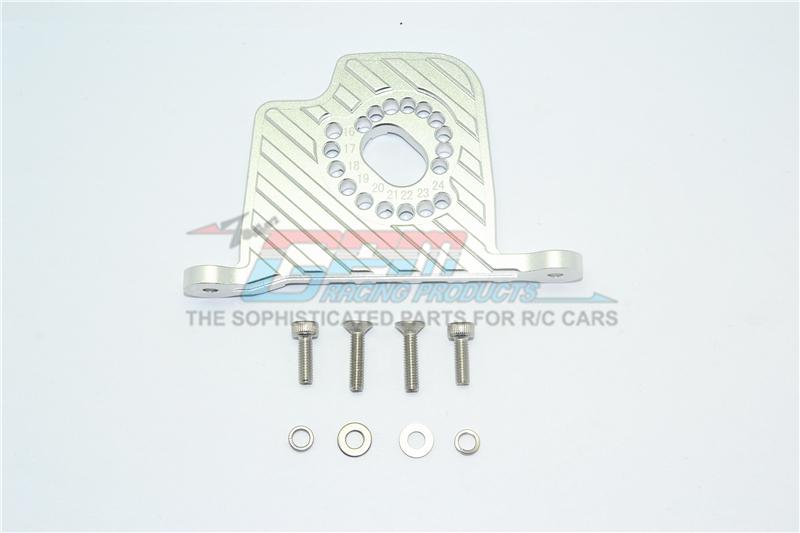 Losi 1/6 Super Baja Rey 4X4 Desert Truck Aluminum Motor Mount Plate With Heat Sink Fins - 1Pc Set Silver