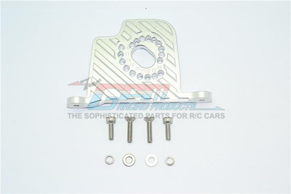 Losi 1/6 Super Baja Rey 4X4 Desert Truck Aluminum Motor Mount Plate With Heat Sink Fins - 1Pc Set Silver