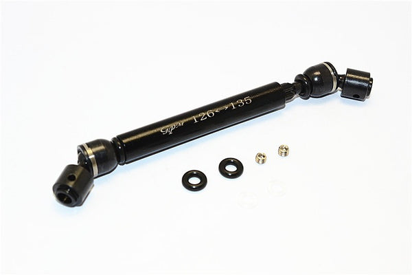 Tamiya CC01 Steel+Aluminum Front & Rear Main Drive Shaft (126mm-135mm) - 1Pc Set Black