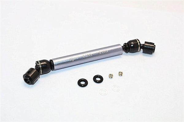 Tamiya CC01 Steel+Aluminum Front & Rear Main Drive Shaft (126mm-135mm) - 1Pc Set Gray Silver