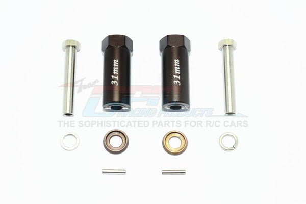 Axial SCX10 & SCX10 II Aluminum Hex Adapter 31mm Thick - 1Pr Set Brown