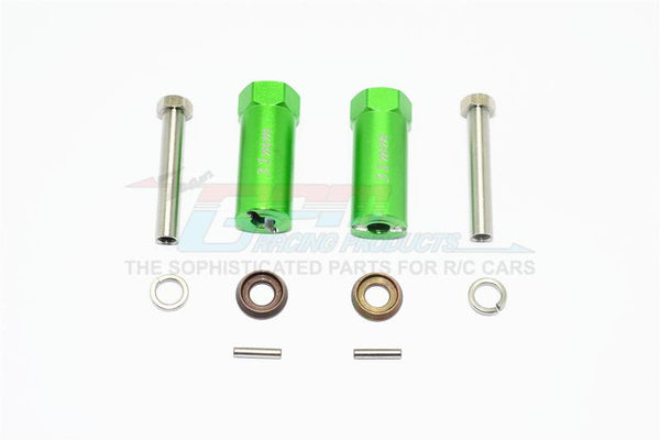 Axial SCX10 & SCX10 II Aluminum Hex Adapter 31mm Thick - 1Pr Set Green