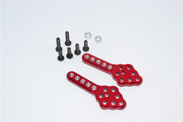 Axial SCX10 Aluminum Front/Rear Adjustable Damper Mount With Multiple Holes - 1Pr Red - JTeamhobbies