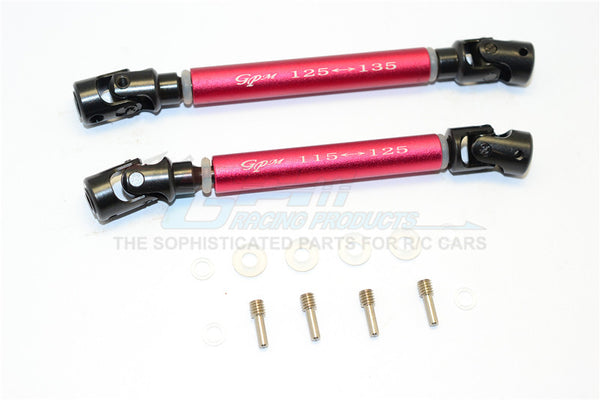 Axial SCX10 Steel Adjustable Main Shaft With Aluminum Body - 1Pr Set Red