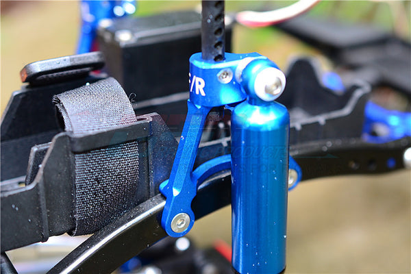 GPM Aluminium Front Adjustable Mount Für Axial SCX10 II (AX90046, AX90047) – 1 Paar Set, Blau | Verstellbare Befestigung Für Originalen Stoßdämpferturm