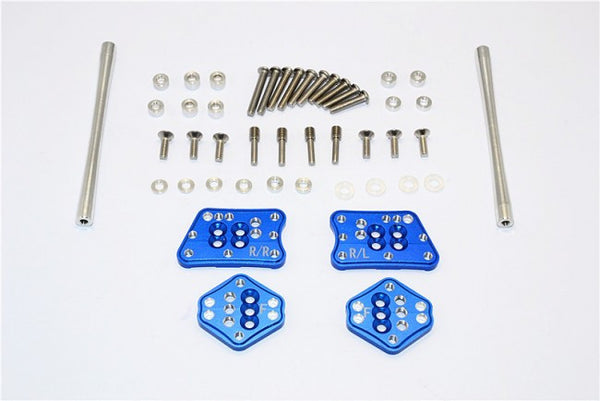 Axial SCX10 II (AX90046, AX90047) Aluminum Front & Rear Adjustable Mount For Original Shock Tower - 1 Set Blue