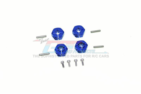 Axial SCX10 II UMG10 (AXI90075) Aluminum Front + Rear Hex Adapters - 4Pc Set Blue