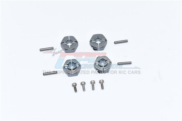 Axial SCX10 II UMG10 (AXI90075) Aluminum Front + Rear Hex Adapters - 4Pc Set Gray Silver