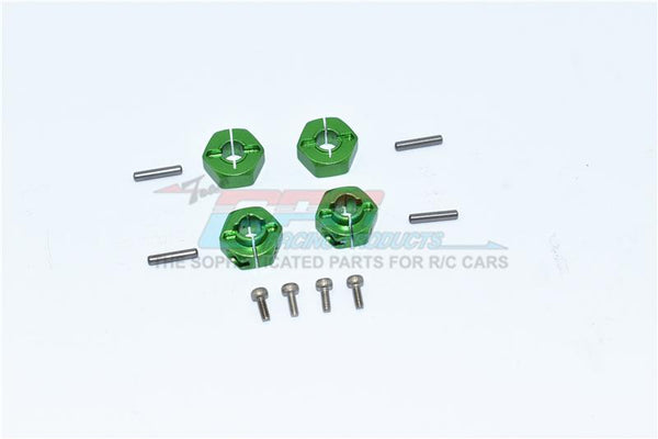 Axial SCX10 II UMG10 (AXI90075) Aluminum Front + Rear Hex Adapters - 4Pc Set Green