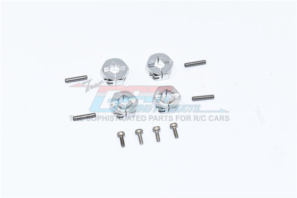 Axial SCX10 II UMG10 (AXI90075) Aluminum Front + Rear Hex Adapters - 4Pc Set Silver