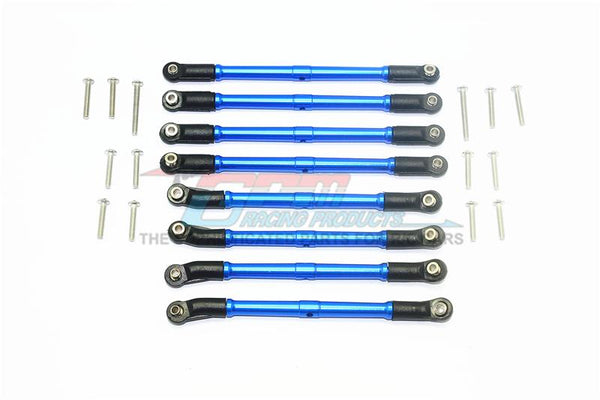 Axial SCX10 II UMG10 (AXI90075) Aluminum Adjustable Upper & Lower Suspension Links - 8Pc Set Blue