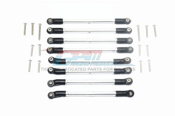 Axial SCX10 II UMG10 (AXI90075) Aluminum Adjustable Upper & Lower Suspension Links - 8Pc Set Silver