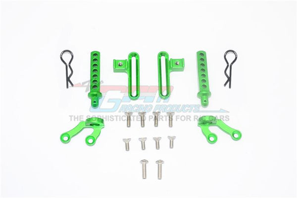 Axial SCX10 II UMG10 (AXI90075) Aluminum Front Body Post & Stabilizer - 18Pc Set Green