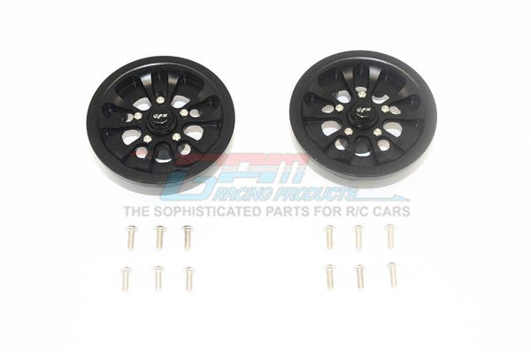 Axial SCX10 II UMG10 (AXI90075) Aluminum Front Or Rear 5 Lug Rim - 1Pr Set Black
