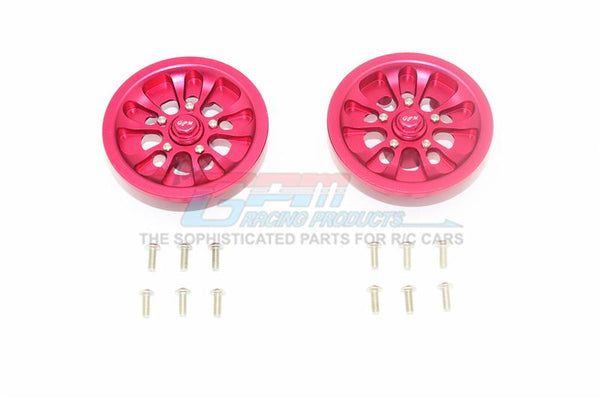 Axial SCX10 II UMG10 (AXI90075) Aluminum Front Or Rear 5 Lug Rim - 1Pr Set Red