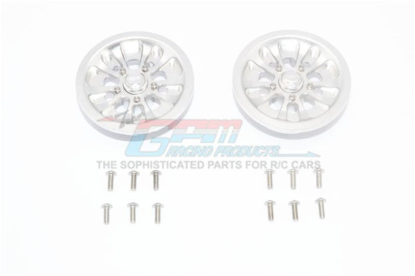 Axial SCX10 II UMG10 (AXI90075) Aluminum Front Or Rear 5 Lug Rim - 1Pr Set Silver
